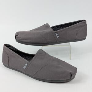Skechers BOBS Plush Peace Love Flats Women 10 Dark Gray Slip On Arch Pillow Shoe